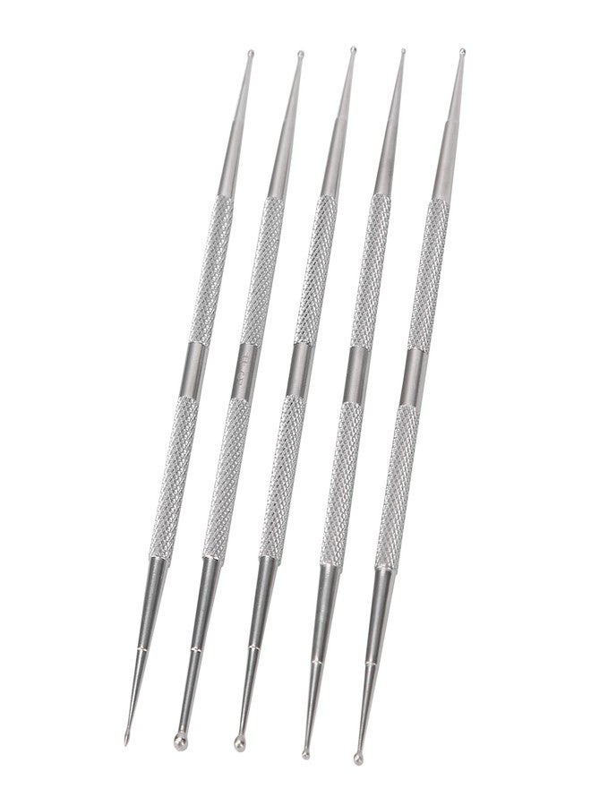 Kodrily Polish Dotting Tool, 5Pcs Nail Dotting Tools for Nail Art, Stainless Steel Double Ended Nail Embossing Tool Set for Precision Designs, DIY Decoration, Double Headed - Image 1